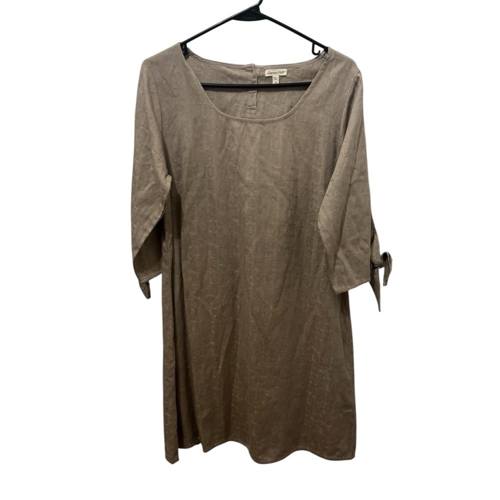 Garnet Hill Taupe Tie Sleeve Dress Size 6